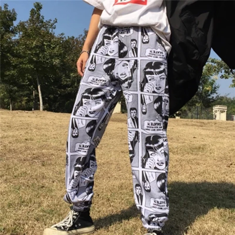 Harajuku Comic Autumn Winter Casual Pants Women High Waist Wide Leg Pants Streetwear Sweatpants Hip Hop Pantalon Mujer 95A0021
Harajuku Comic Autumn Winter Casual Pants Women High Waist Wide Leg Pants Streetwear Sweatpants Hip Hop Pantalon Mujer 95A0021