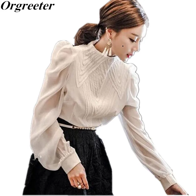 Orgreeter S-XL Retro Pleated Stand Collar Loose White/Black Blouse 2018 Spring Runway Designer Womens Lantern Sleeve Blusas
Orgreeter S-XL Retro Pleated Stand Collar Loose White/Black Blouse 2018 Spring Runway Designer Womens Lantern Sleeve Blusas