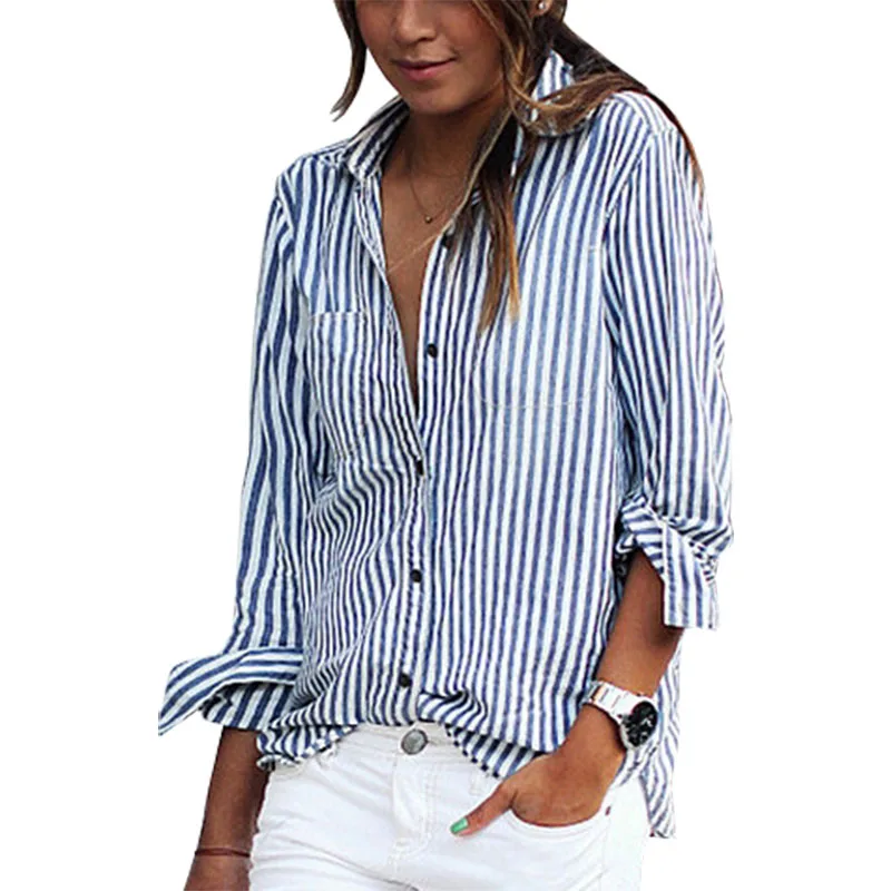 Sexy Women Blouses long-sleeved Camisa Feminina Blusa Vertical Striped Casual Blusa Clothing Vestidos LBD63511
Sexy Women Blouses long-sleeved Camisa Feminina Blusa Vertical Striped Casual Blusa Clothing Vestidos LBD63511