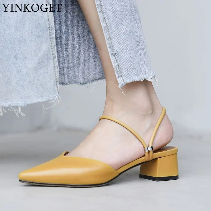 YINKOGET genuine leather pointed toe thick heel women shoes new summer high heels women shoes high quality girls sandals
YINKOGET genuine leather pointed toe thick heel women shoes new summer high heels women shoes high quality girls sandals