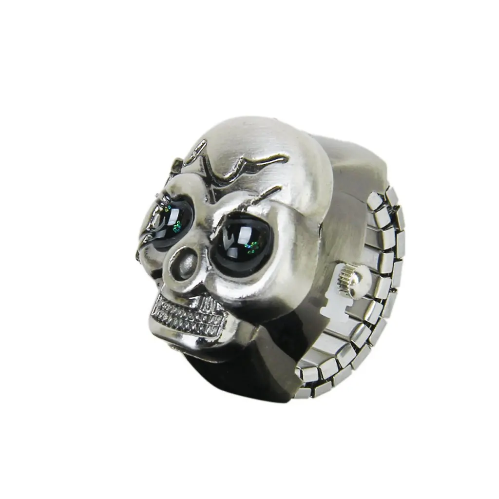 Bronze Flip-Up Skull Cover Finger Ring Watch Stretchy Watchband for Unisex--Battery Included Idea for Skull Lover
Bronze Flip-Up Skull Cover Finger Ring Watch Stretchy Watchband for Unisex--Battery Included Idea for Skull Lover