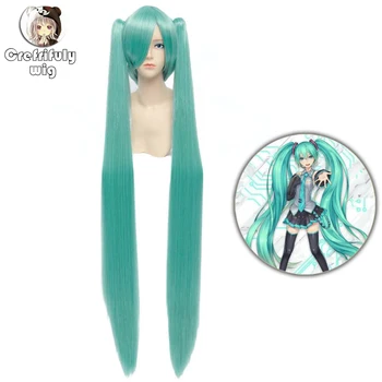 120cm Vocaloid MIKU Cosplay Wig Synthetic Hair Long Straight Green Ponytail Wigs For Women High Temperature Fiber
120cm Vocaloid MIKU Cosplay Wig Synthetic Hair Long Straight Green Ponytail Wigs For Women High Temperature Fiber