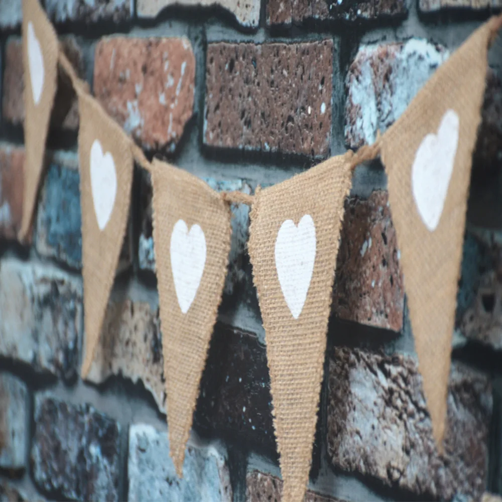 Love Heart Rustic Linen Bunting Flags Burlap Lace Pennant Party Garland Wedding Decoration
Love Heart Rustic Linen Bunting Flags Burlap Lace Pennant Party Garland Wedding Decoration
