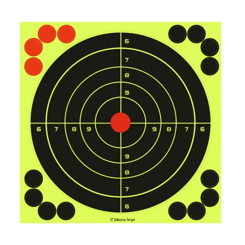 75 Pack SHOOTING TARGETS Glow Shot Reactive Splatter Gun & Rifle 8" Paper Target