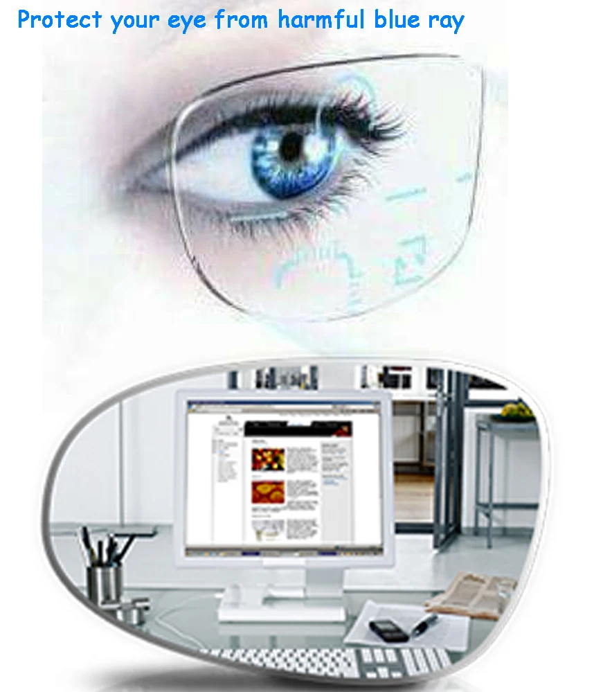 1.56 Anti Blue Rays Standard Multifocal Progressive Lenses Anti-fatigue Anti-glare Prescription Customized EV1509
1.56 Anti Blue Rays Standard Multifocal Progressive Lenses Anti-fatigue Anti-glare Prescription Customized EV1509