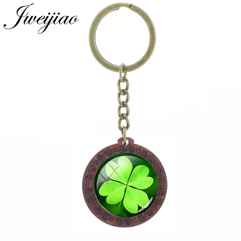 JWEIJIAO Round Wooden Four-leaf clover Key Chain DIY Customized Glass Green leaf Art Picture Cabochon Wood Keychains Charms T673
JWEIJIAO Round Wooden Four-leaf clover Key Chain DIY Customized Glass Green leaf Art Picture Cabochon Wood Keychains Charms T673