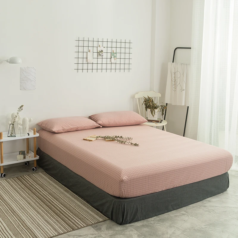 New Product 3Pcs 100% Cotton Pink Plaid Pattern Fitted Sheet Mattress Cover Four Corners With Elastic Band Bed Sheet Pillowslip
New Product 3Pcs 100% Cotton Pink Plaid Pattern Fitted Sheet Mattress Cover Four Corners With Elastic Band Bed Sheet Pillowslip