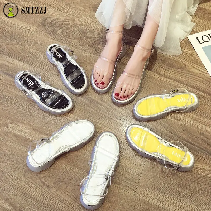 SMTZZJ 2019 transparent Women Girls Fashion Crystal College Student White Yellow Summer Flat Sandals Soft Thick Bottom
SMTZZJ 2019 transparent Women Girls Fashion Crystal College Student White Yellow Summer Flat Sandals Soft Thick Bottom