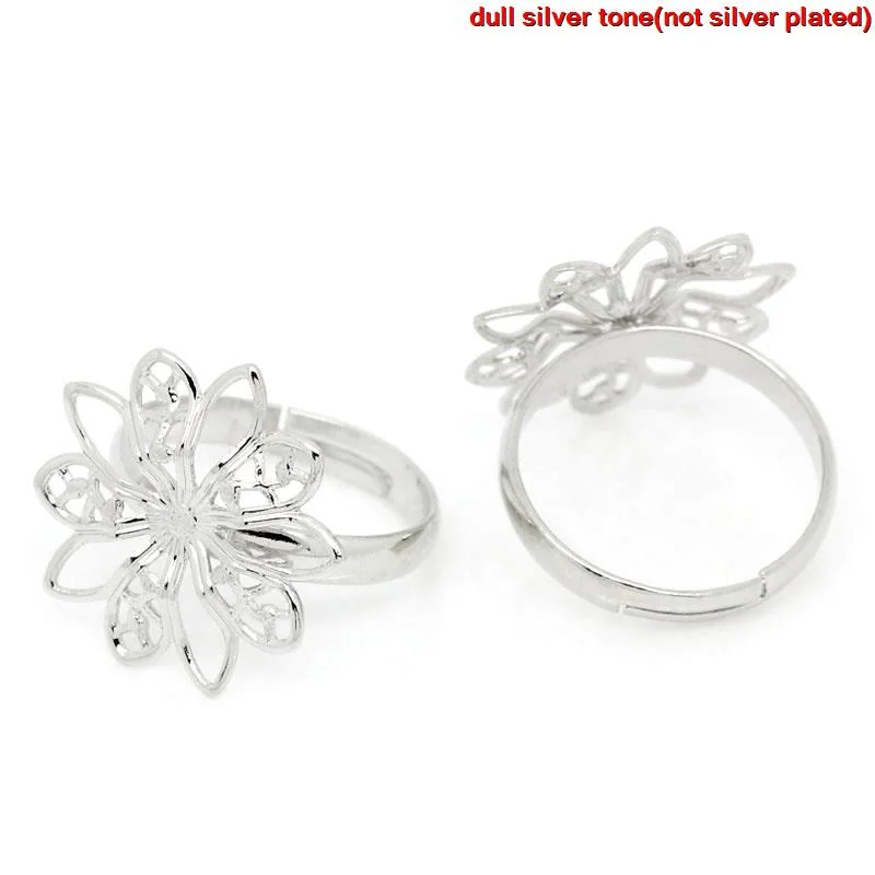8SEASONS Copper Rings Adjustable Flower Silver Tone Color Hollow 16.7mm(US 6.25), 10PCs (B31065)
8SEASONS Copper Rings Adjustable Flower Silver Tone Color Hollow 16.7mm(US 6.25), 10PCs (B31065)