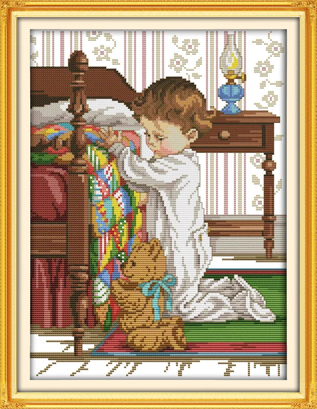 A Boy Pray beside the bed Printed Canvas DMC Counted Chinese Cross Stitch Kits printed Cross-stitch set Embroidery Needlework
A Boy Pray beside the bed Printed Canvas DMC Counted Chinese Cross Stitch Kits printed Cross-stitch set Embroidery Needlework