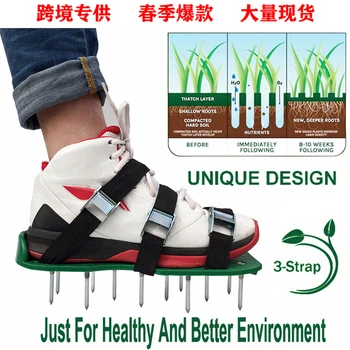 Adjustable Straps Yard Lawn Aerator Sandals Spiked Aerating Lawn Shoes Loose Soil Shoes Garden Shoes Includes a Small Wrench 
Adjustable Straps Yard Lawn Aerator Sandals Spiked Aerating Lawn Shoes Loose Soil Shoes Garden Shoes Includes a Small Wrench