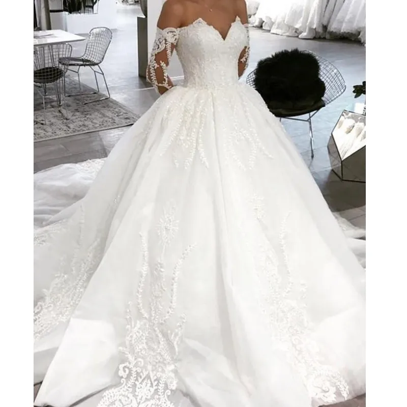 Vintage Lace Wedding Gowns 2019 Suadi Arabic Puffy Ball Gowns For Bridal Vestido De Noiva Casamento Modest Bridal Dresses
Vintage Lace Wedding Gowns 2019 Suadi Arabic Puffy Ball Gowns For Bridal Vestido De Noiva Casamento Modest Bridal Dresses