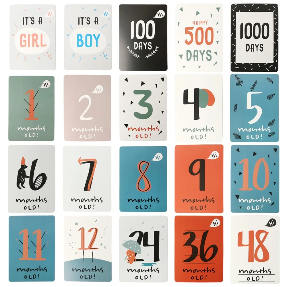 20 Pcs/Set Month Card Baby Photography Photo Cards Monthly Newborn Photos Funny Cartoon Decoration Creative Commemorative Memori
20 Pcs/Set Month Card Baby Photography Photo Cards Monthly Newborn Photos Funny Cartoon Decoration Creative Commemorative Memori