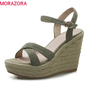 MORAZORA 2020 suede leather summer shoes simple buckle ladies shoes elegant solid party wedding shoes platform wedges shoes
MORAZORA 2020 suede leather summer shoes simple buckle ladies shoes elegant solid party wedding shoes platform wedges shoes