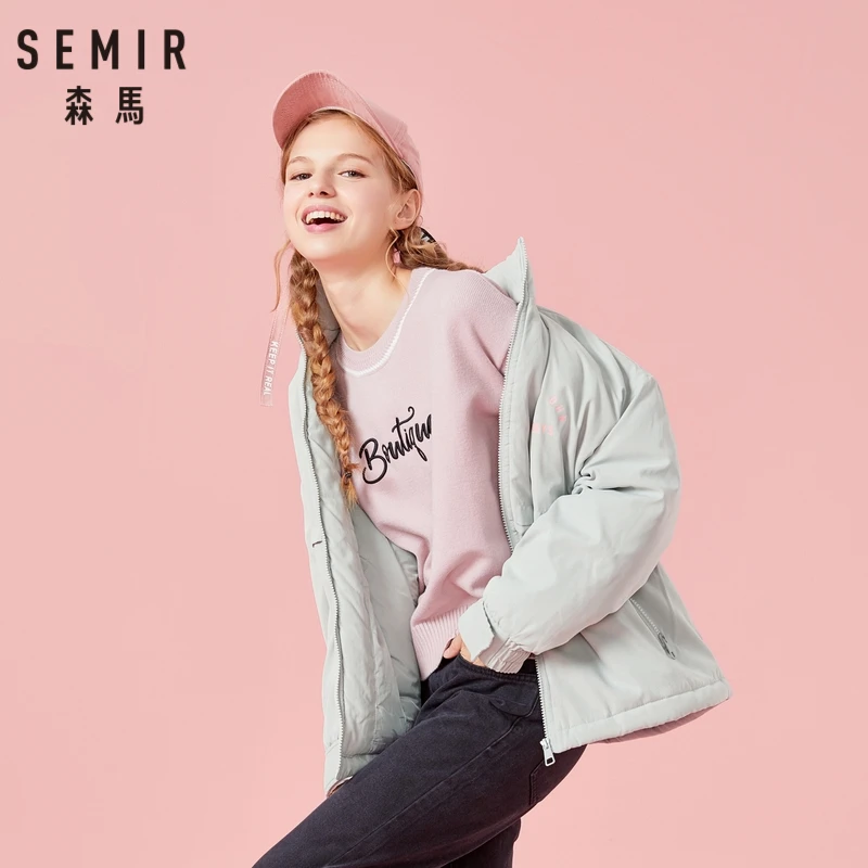SEMIR Women Oversized Padded Jacket with Zip Women's Stand-up Collar Jacket with Zip Pocket Hook&Loop at Cuffs Print at Back
SEMIR Women Oversized Padded Jacket with Zip Women's Stand-up Collar Jacket with Zip Pocket Hook&Loop at Cuffs Print at Back