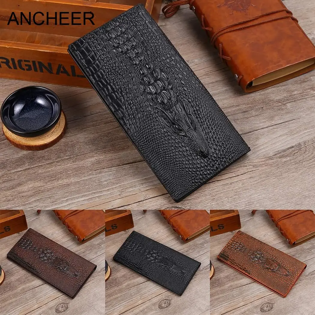 Fashion Men 3D Animal Pattern Square Open Thin Long Wallet