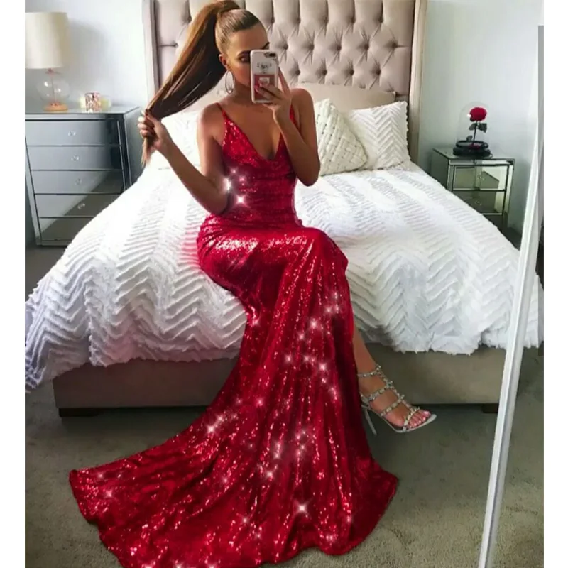Newest Arrival Elegant Red Sequin Long Dress Sexy Spaghetti Strap Backless Floor Length Celebrity Evening Party Dresses Vestidos
Newest Arrival Elegant Red Sequin Long Dress Sexy Spaghetti Strap Backless Floor Length Celebrity Evening Party Dresses Vestidos