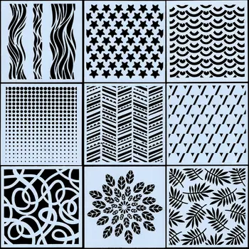 9Pcs 5inch Star Dot Wavy Dot Leaves Texture DIY Craft Layering Stencils Painting Scrapbooking Stamping Embossing Album Template
9Pcs 5inch Star Dot Wavy Dot Leaves Texture DIY Craft Layering Stencils Painting Scrapbooking Stamping Embossing Album Template