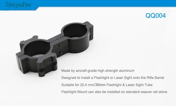 UniqueFire QQ004 Outdoor Camping Weaver Rail Mount Suitable for 25.4mm/30mm Flashlight & Laser Sight Tube
UniqueFire QQ004 Outdoor Camping Weaver Rail Mount Suitable for 25.4mm/30mm Flashlight & Laser Sight Tube