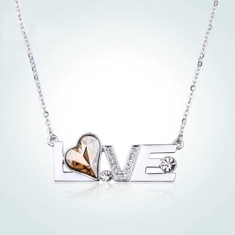 Warme Farben Necklace for Women Classic Love Letter Swarovski Crystal Pendant Necklace Fine Jewelry Gift for Lady Collares
Warme Farben Necklace for Women Classic Love Letter Swarovski Crystal Pendant Necklace Fine Jewelry Gift for Lady Collares