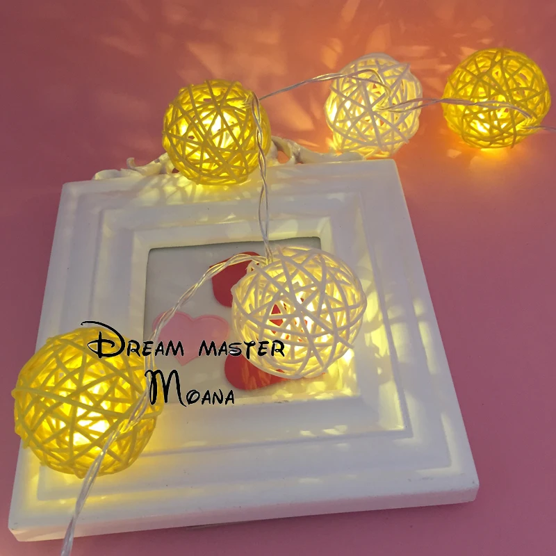 White and Yellow Rattan Ball String Light Warm White Light Fairy Light Holiday Light for Wedding Christmas Party Decoration
White and Yellow Rattan Ball String Light Warm White Light Fairy Light Holiday Light for Wedding Christmas Party Decoration