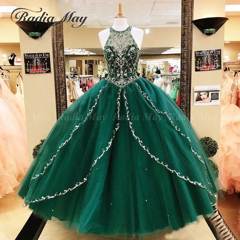 Emerald Green Tulle Ball Gown Quinceanera Dress 2019 Sparkly Beaded Crystal Sweet 16 Birthday Party Dresses Vestidos de 15 anos
Emerald Green Tulle Ball Gown Quinceanera Dress 2019 Sparkly Beaded Crystal Sweet 16 Birthday Party Dresses Vestidos de 15 anos