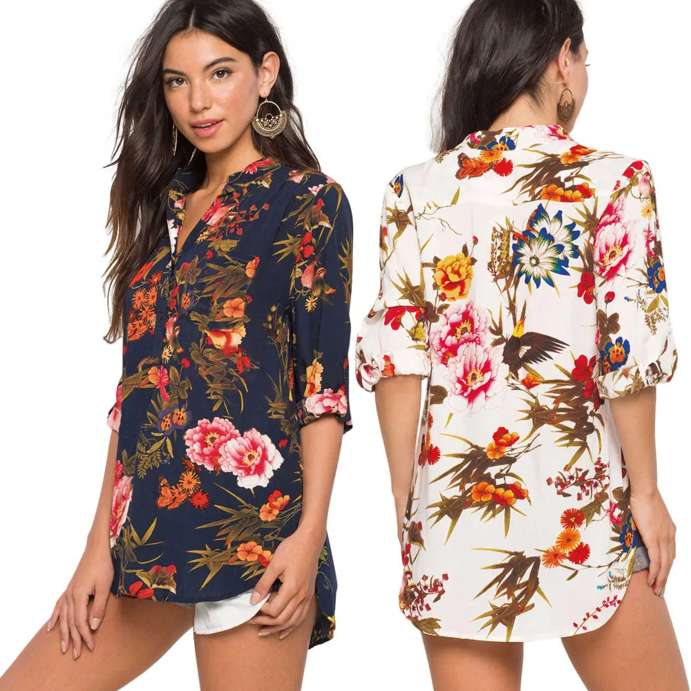 Summer Long Dress Sleeve Chiffon Shirt Casual Print Blouse Floral Dress Women Evening Party Dress Sundress
Summer Long Dress Sleeve Chiffon Shirt Casual Print Blouse Floral Dress Women Evening Party Dress Sundress