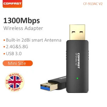 Comfast High Power 1200Mbps Dual Band 2.4&5.8G Wireless USB3.0 Wifi Dongle Adapter Antenna Wirless Network Lan Card CF-913AC-V2
Comfast High Power 1200Mbps Dual Band 2.4&5.8G Wireless USB3.0 Wifi Dongle Adapter Antenna Wirless Network Lan Card CF-913AC-V2