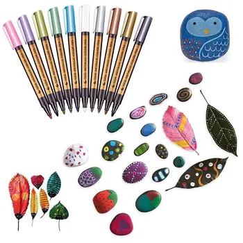 Metallic Marker Pens, Set of 10 Colors, Calligraphy Brush Markers For Card Making, on Most Surfaces, DIY Photo Album (10 Colors)
Metallic Marker Pens, Set of 10 Colors, Calligraphy Brush Markers For Card Making, on Most Surfaces, DIY Photo Album (10 Colors)