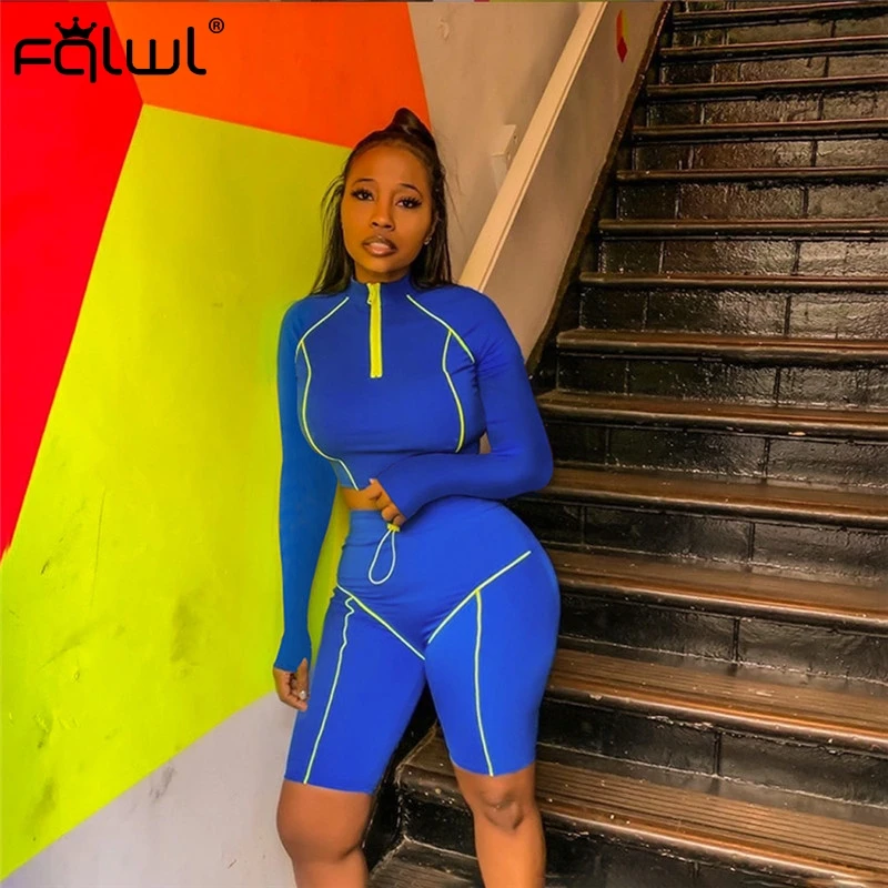 FQLWL Streetwear Fitness 2 Piece Set Women Outfits Bodycon Crop Top and Biker Shorts Female Tracksuit Ladies Summer Matching Set
FQLWL Streetwear Fitness 2 Piece Set Women Outfits Bodycon Crop Top and Biker Shorts Female Tracksuit Ladies Summer Matching Set