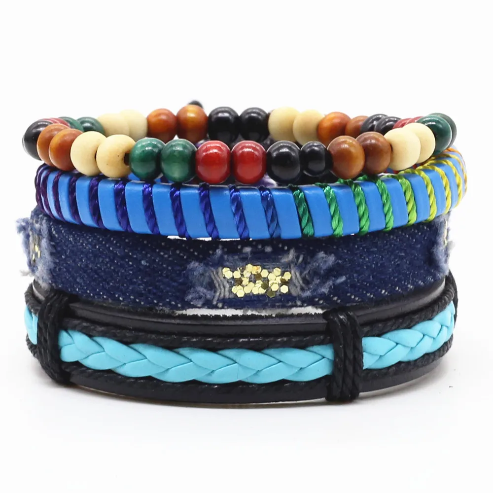 New Fashion Weave Punk Vintage Cuff Beads Evil Eye Charm Male Men's Blue Leather Women Bracelets Men Female Jewelry Accessories
New Fashion Weave Punk Vintage Cuff Beads Evil Eye Charm Male Men's Blue Leather Women Bracelets Men Female Jewelry Accessories