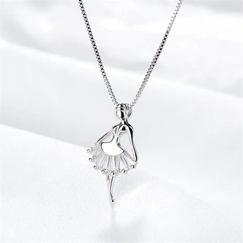 New Exquisite Fashion Korean Popular 925 Sterling Silver Jewelry Temperament Ballerina Girl Crystal Pendant Necklaces H228
New Exquisite Fashion Korean Popular 925 Sterling Silver Jewelry Temperament Ballerina Girl Crystal Pendant Necklaces H228