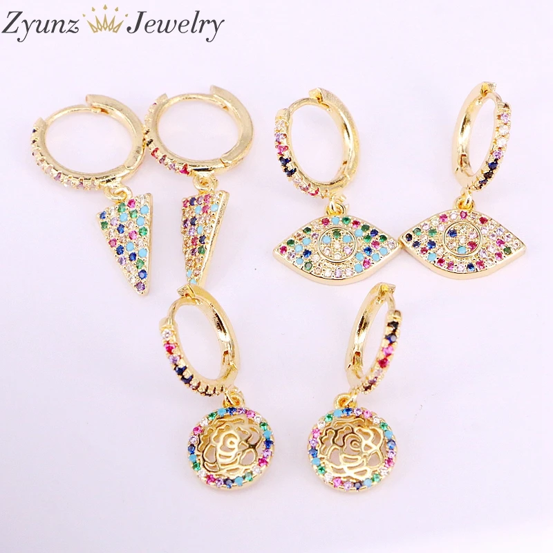 5 Pairs, New arrived top quality cute eye/round/triangle dangle colorful CZ lovely cute jewelry earring gift
5 Pairs, New arrived top quality cute eye/round/triangle dangle colorful CZ lovely cute jewelry earring gift