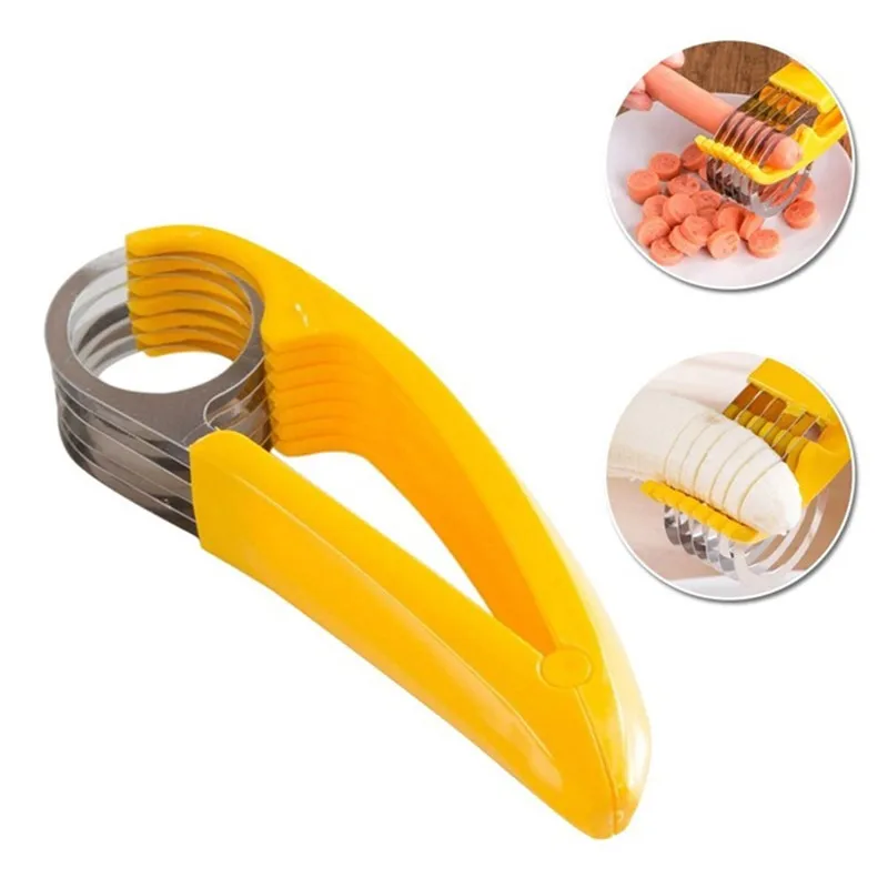 Stainless Steel Banana Slicer, R Chopper Fruit Cutter Cucumber Vegetable Peeler Slicers Kitchen Tools, Perfect for Sausage
Stainless Steel Banana Slicer, R Chopper Fruit Cutter Cucumber Vegetable Peeler Slicers Kitchen Tools, Perfect for Sausage