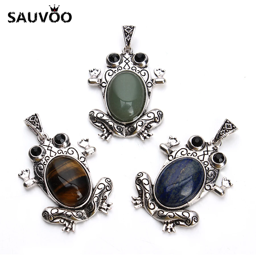 SAUVOO 1pc/lot Natural Stones Frog Pendants Charms 38*61mm for Choker Necklace DIY Jewelry Making Findings
SAUVOO 1pc/lot Natural Stones Frog Pendants Charms 38*61mm for Choker Necklace DIY Jewelry Making Findings