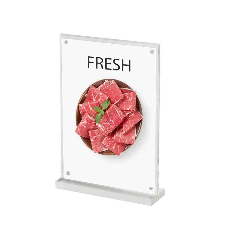 14.8*21cm A5 T shape magnetic double size display stand Acrylic crystal table Desk menu service Label sign tag Holder Stand
14.8*21cm A5 T shape magnetic double size display stand Acrylic crystal table Desk menu service Label sign tag Holder Stand