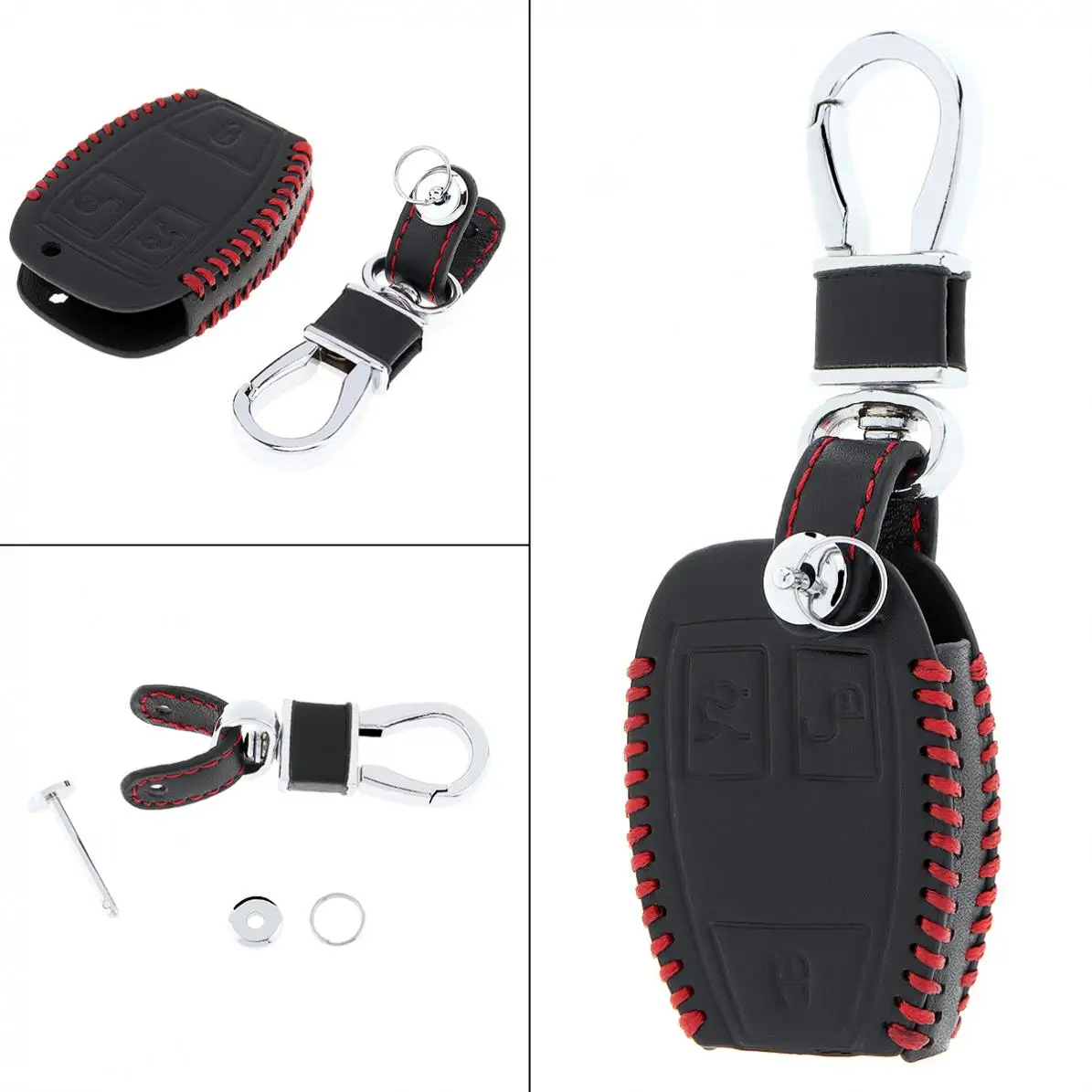 3 Buttons Soft Hand Sewed Leather Car Key Cover Protector Holder with Hanging Buckle for Mercedes Benz W203 W210 W211 W124 W202
3 Buttons Soft Hand Sewed Leather Car Key Cover Protector Holder with Hanging Buckle for Mercedes Benz W203 W210 W211 W124 W202