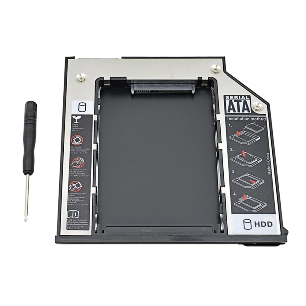 Фото Алюминиевая коробка для HDD Caddy 9 5 мм SATA 3 0 2 &quotSSD корпус Dell E6310 E6400 E6500 E6410 E5400 M2400 M4500 Pro