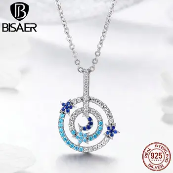 BISAER 100% 925 Sterling Silver Dubai Cubic Zircon Round Circle Pendants Necklaces Women Chain Necklace Jewelry Collar EFN041
BISAER 100% 925 Sterling Silver Dubai Cubic Zircon Round Circle Pendants Necklaces Women Chain Necklace Jewelry Collar EFN041