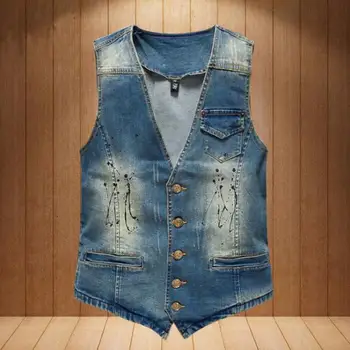 Summer Fall Fashion Men Male Painted V Neck Sleevelesse Slim Fit Waistcoat Denim Vest , Autumn Printed Jeans Vests Coat For Man
Summer Fall Fashion Men Male Painted V Neck Sleevelesse Slim Fit Waistcoat Denim Vest , Autumn Printed Jeans Vests Coat For Man