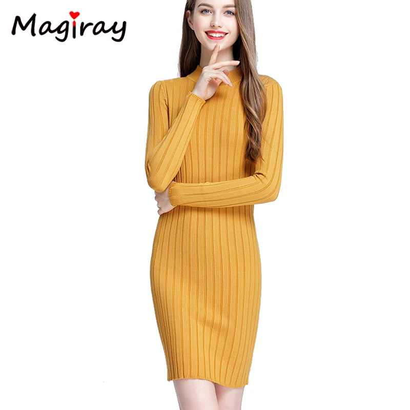 Magiray Knit Ribbed Sweater Winter Dress Women 2019 New Sexy Bodycon O Neck Yellow Dress Elegant Party Vestidos Robe Femme
Magiray Knit Ribbed Sweater Winter Dress Women 2019 New Sexy Bodycon O Neck Yellow Dress Elegant Party Vestidos Robe Femme