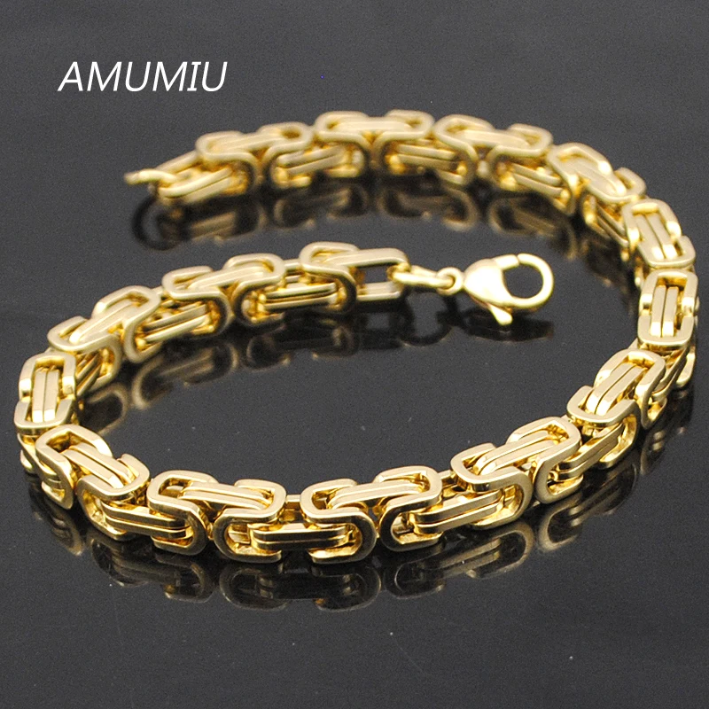 AMUMIU Promotion! Men's Bracelets Gold Chain Link Bracelet Stainless Steel 5.5mm Width Byzantine Wholesale High Quality KB002
AMUMIU Promotion! Men's Bracelets Gold Chain Link Bracelet Stainless Steel 5.5mm Width Byzantine Wholesale High Quality KB002