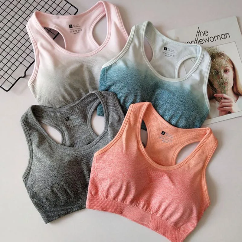 2019 New Ombre Seamless Workout Bra For Women Bra Top With Removable Pad Push Up Gym Bra Active Wear
2019 New Ombre Seamless Workout Bra For Women Bra Top With Removable Pad Push Up Gym Bra Active Wear