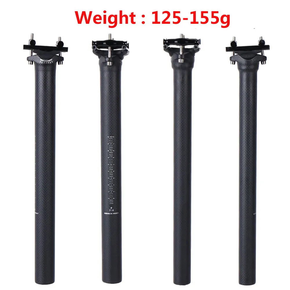 TOSEEK Carbon Alu seatpost Dia 27.2 Length 350mm 207g Road bike seatposts Gloss