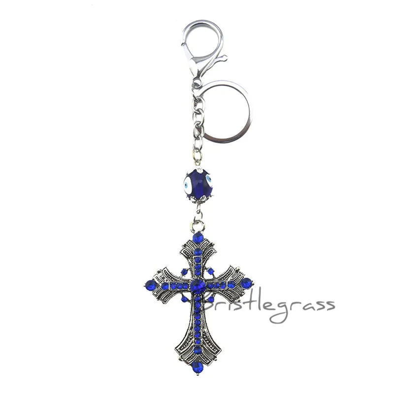 BRISTLEGRASS Turkish Blue Evil Eye Rhinestone Cross Keychain Key Chains Ring Holder Amulets Hanging Pendant Blessing Lucky Charm
BRISTLEGRASS Turkish Blue Evil Eye Rhinestone Cross Keychain Key Chains Ring Holder Amulets Hanging Pendant Blessing Lucky Charm
