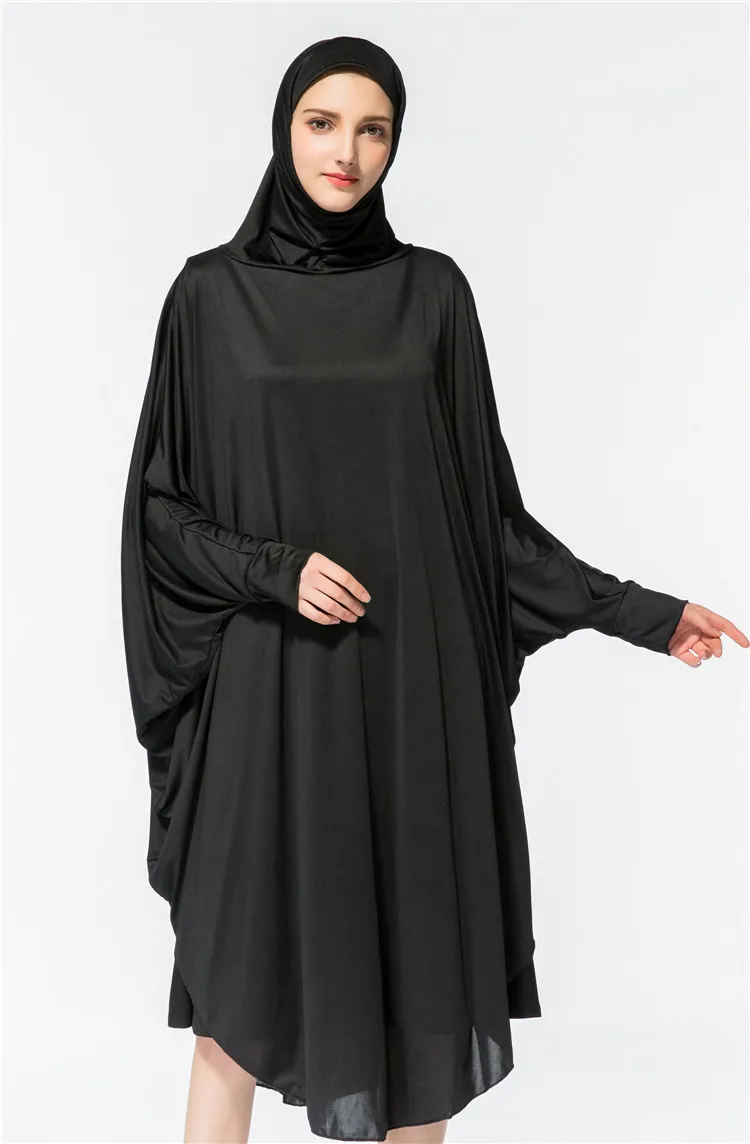 Batwing Solid Hijabs with Thobe for Muslim Women Head Scarf Dubai Turkish Lady Islamic Moslem Elastic Black White 
Batwing Solid Hijabs with Thobe for Muslim Women Head Scarf Dubai Turkish Lady Islamic Moslem Elastic Black White