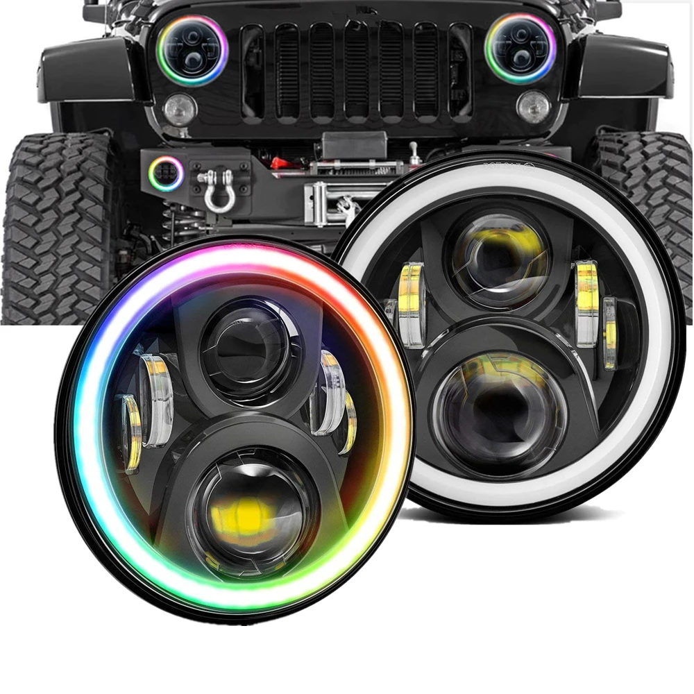 Цветная (RGB) Halo 7 дюймовый светодиодный фар для Wrangler 7 "круглые дневные ходовые огни RGB светодиодные фары Bluetooth App управления светодиодный для Jeep Wrangler JK TJ
Цветная (RGB) Halo 7 дюймовый светодиодный фар для Wrangler 7 "круглые дневные ходовые огни RGB светодиодные фары Bluetooth App управления светодиодный для Jeep Wrangler JK TJ