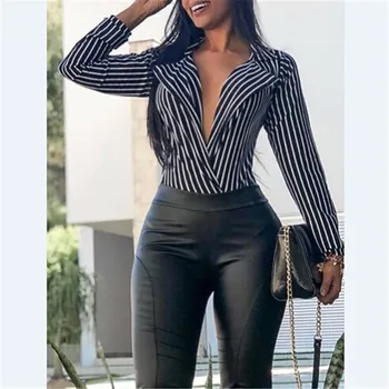 arrival Autumn Women Casual Long Sleeve Blouse Vintage Ladies Loose Striped Tops Shirt Long Sleeve Deep V-neck High Cut Blouse
arrival Autumn Women Casual Long Sleeve Blouse Vintage Ladies Loose Striped Tops Shirt Long Sleeve Deep V-neck High Cut Blouse