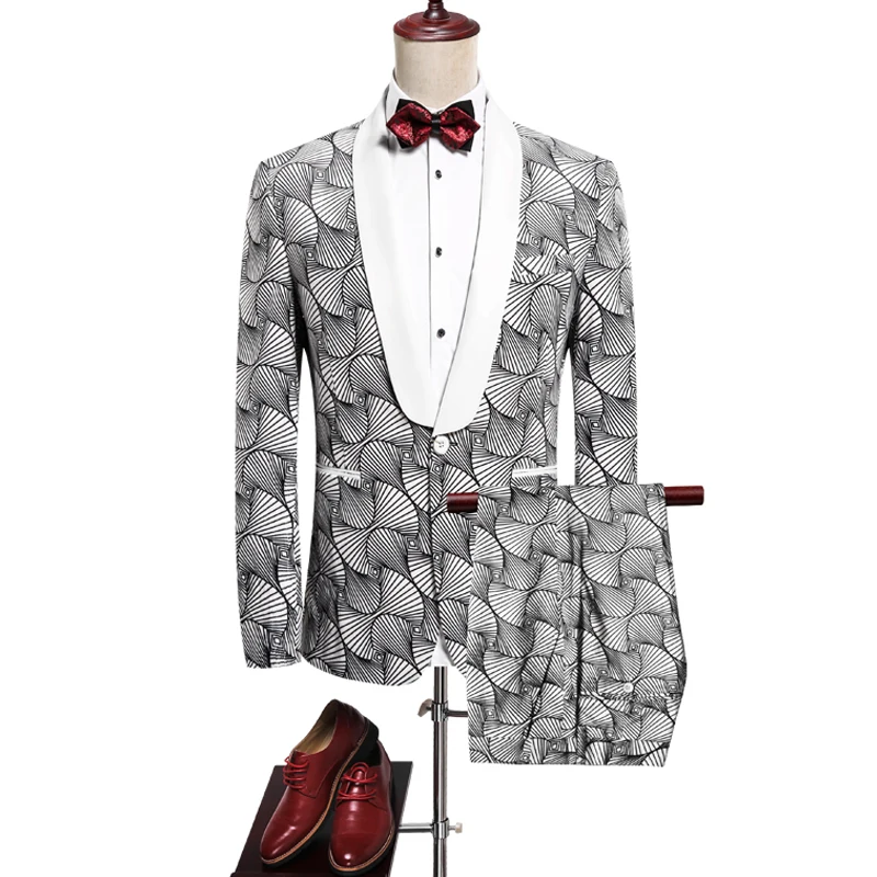 Groom Tuxedos Suits White print Fashion Groomsmen 2019 Men's Wedding Prom Suits Blazer With Pants 2pcs (Jacket+Pants)
Groom Tuxedos Suits White print Fashion Groomsmen 2019 Men's Wedding Prom Suits Blazer With Pants 2pcs (Jacket+Pants)