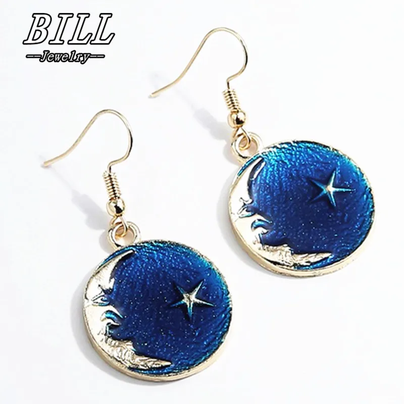 ES2050 Moon Star Dangle Earrings Women Drop Brincos Bijoux boucle d'oreille Fashion Jewelry Earring Blue Universe Pendientes NEW
ES2050 Moon Star Dangle Earrings Women Drop Brincos Bijoux boucle d'oreille Fashion Jewelry Earring Blue Universe Pendientes NEW